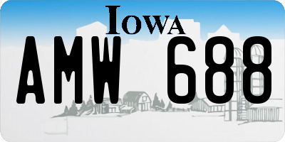 IA license plate AMW688
