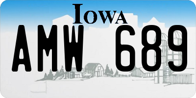 IA license plate AMW689