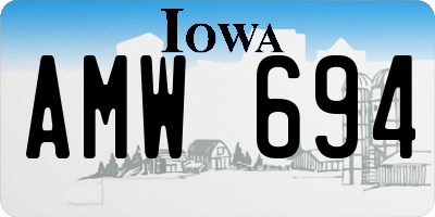 IA license plate AMW694