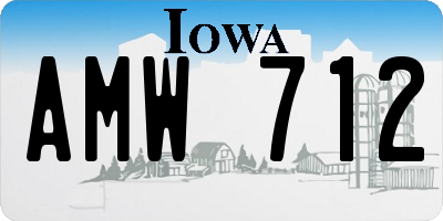 IA license plate AMW712