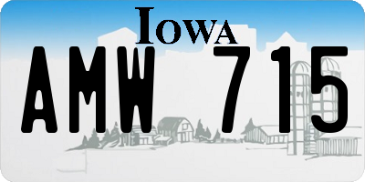 IA license plate AMW715