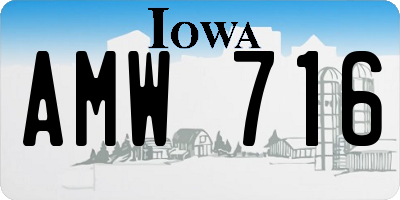IA license plate AMW716