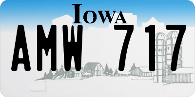 IA license plate AMW717