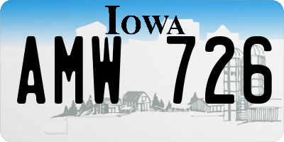 IA license plate AMW726