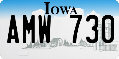 IA license plate AMW730