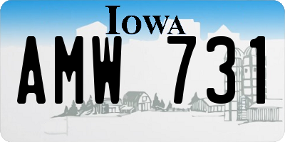 IA license plate AMW731