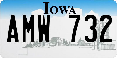 IA license plate AMW732