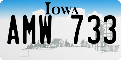 IA license plate AMW733