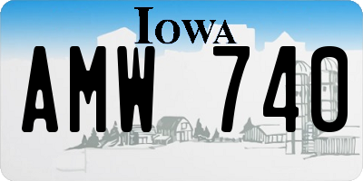 IA license plate AMW740