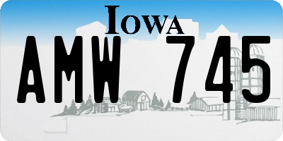 IA license plate AMW745