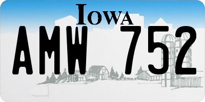 IA license plate AMW752