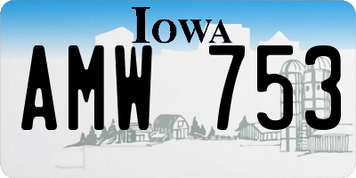 IA license plate AMW753
