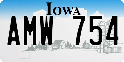 IA license plate AMW754