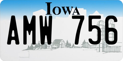 IA license plate AMW756