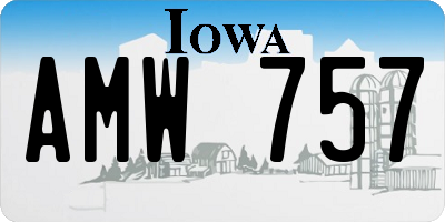 IA license plate AMW757