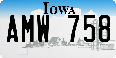IA license plate AMW758