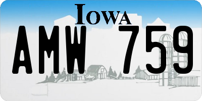 IA license plate AMW759