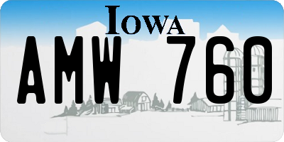IA license plate AMW760