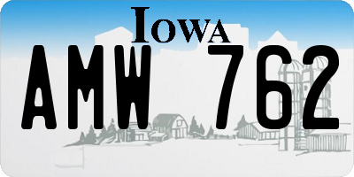 IA license plate AMW762