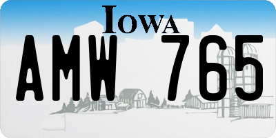 IA license plate AMW765