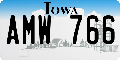 IA license plate AMW766