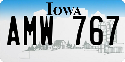 IA license plate AMW767