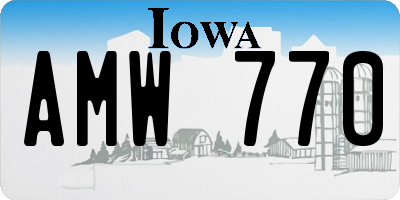 IA license plate AMW770
