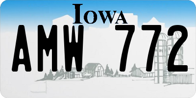IA license plate AMW772
