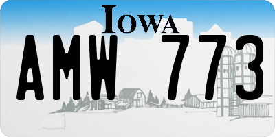 IA license plate AMW773