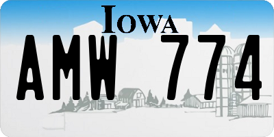 IA license plate AMW774