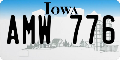IA license plate AMW776