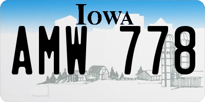 IA license plate AMW778