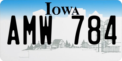 IA license plate AMW784