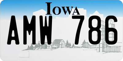 IA license plate AMW786