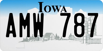 IA license plate AMW787
