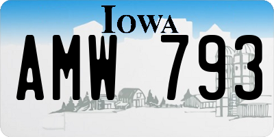 IA license plate AMW793