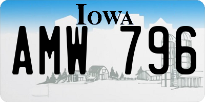 IA license plate AMW796