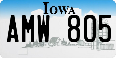 IA license plate AMW805