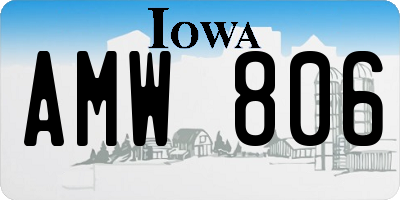IA license plate AMW806