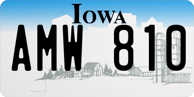 IA license plate AMW810