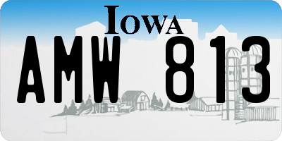 IA license plate AMW813