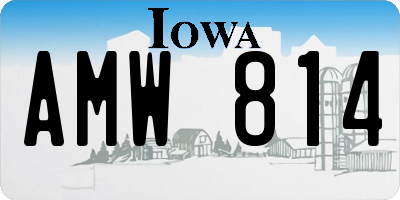 IA license plate AMW814