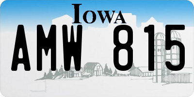 IA license plate AMW815
