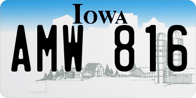 IA license plate AMW816