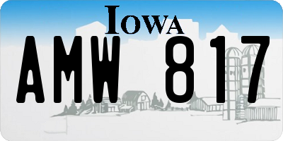 IA license plate AMW817