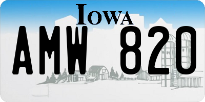 IA license plate AMW820