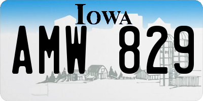 IA license plate AMW829