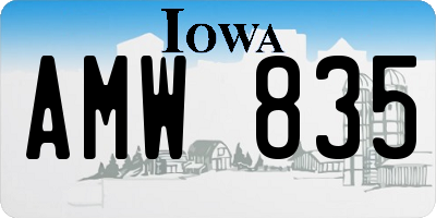 IA license plate AMW835