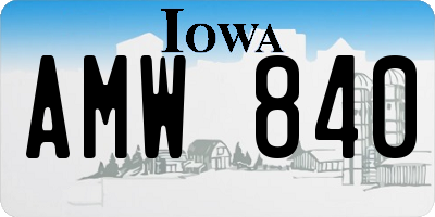 IA license plate AMW840