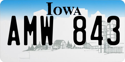 IA license plate AMW843